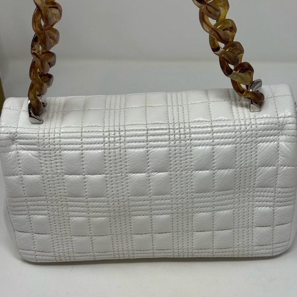 💯Authentic BURBERRY Small Lola Quilted White Leather Shoulder Bag - Picture 11 of 11